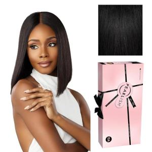 Sensationnel Pearlish 2X6 Lace Wig – Classic Bob 12 Inch Behind The Hairline Glueless Bleached Knots And Preplucked Soft Remy Hair (NATURAL)(NATURAL)