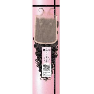 Sensationnel Pearlish bundle 4×5 closure – bohemian 12 inch HD lace beauty supply human hair bundles weave 15a soft remy (NATURAL)(NATURAL)