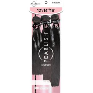 Sensationnel Pearlish multi bundle – straight deep pearl conditioned 15a soft remy beauty supply sew in or glue on human hair layered lengths (10 12 14 inch, NATURAL)(NATURAL)