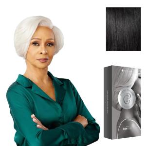 Sensationnel Platinum Glow 13X6 Wig – Catherine Lacefrontal Glueless human hair blend Preplucked Hairline (1 JETBLACK)(1 JETBLACK)