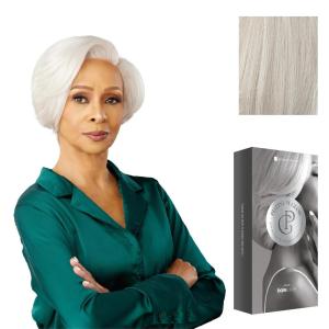 Sensationnel Platinum Glow 13X6 Wig – Catherine Lacefrontal Glueless human hair blend Preplucked Hairline (1 JETBLACK)(ICYPEARL)