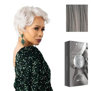 Sensationnel Platinum Glow 13X6 Wigs – Delphine Lacefrontal Glueless human hair blend Preplucked Hairline (1 JETBLACK)(SILVERSTORM)