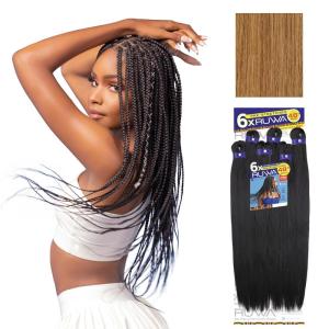 Sensationnel Ruwa Prestretched Braiding Hair – 6x 48 Inch Water Repellent Kanekalon Fast Dry Synthetic Sports Itch Free (1 JETBLACK)(27 HONEYBLONDE)