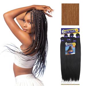 Sensationnel Ruwa Prestretched Braiding Hair – 6x 48 Inch Water Repellent Kanekalon Fast Dry Synthetic Sports Itch Free (1 JETBLACK)(30 LIGHTAUBURN)