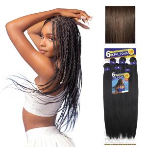 Sensationnel Ruwa Prestretched Braiding Hair – 6x 48 Inch Water Repellent Kanekalon Fast Dry Synthetic Sports Itch Free (1 JETBLACK)(4 MEDBROWN)