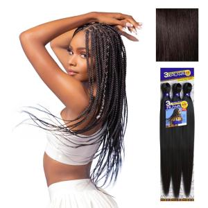 Sensationnel Ruwa prestretched braiding hair – 3x 48 inch water repellent kanekalon fast dry synthetic sports itch free (3 pack, 1 JETBLACK)(2 DARKBROWN)