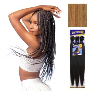 Sensationnel Ruwa prestretched braiding hair – 3x 48 inch water repellent kanekalon fast dry synthetic sports itch free (3 pack, 1 JETBLACK)(27 HONEYBLONDE)