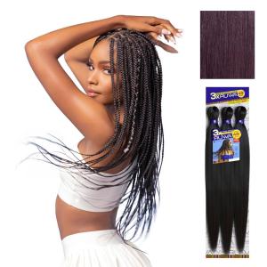Sensationnel Ruwa prestretched braiding hair – 3x 48 inch water repellent kanekalon fast dry synthetic sports itch free (3 pack, 1 JETBLACK)(99J)
