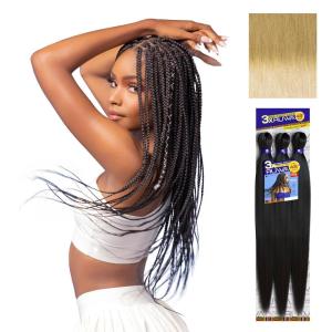Sensationnel Ruwa prestretched braiding hair – 3x 48 inch water repellent kanekalon fast dry synthetic sports itch free (3 pack, 1 JETBLACK)(SM27/613)