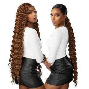 Sensationnel Vice bundles weaving – deep twist 30 inch synthetic virgin hair dupe weave bundle hair sew in and pony tail long length (1 pack, 30 LIGHTAUBURN)(BG BURGANDY)