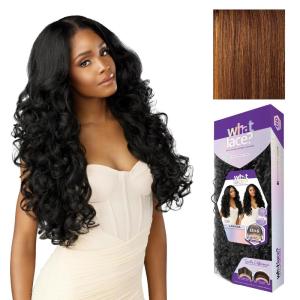 Sensationnel What Lace 13X6 Wig – Larissa Lacefrontal Hand Tied Glueless Synthetic with Natural Density Preplucked Hairline (1 JETBLACK)(BALAYAGEAUBURN)