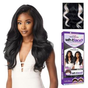 Sensationnel What Lace 13X6 Wigs – Adanna Lacefrontal Hand Tied Glueless Synthetic With Natural Density Preplucked Hairline (1 JETBLACK)(MP/PLATINUM)
