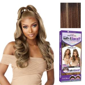 Sensationnel What Lace 13X6 Wigs – Glenna Lacefrontal Hand Tied Glueless Synthetic With Natural Density Preplucked Hairline (1 JETBLACK)(BALAYAGECARAMEL)