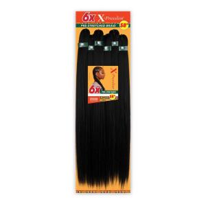 Sensationnel X-pression prestretched braiding hair – 6x braid 58 inch all kanekalon flame retardant synthetic braid for box braids and twists (1B OFFBLACK)(Jet Black 1)