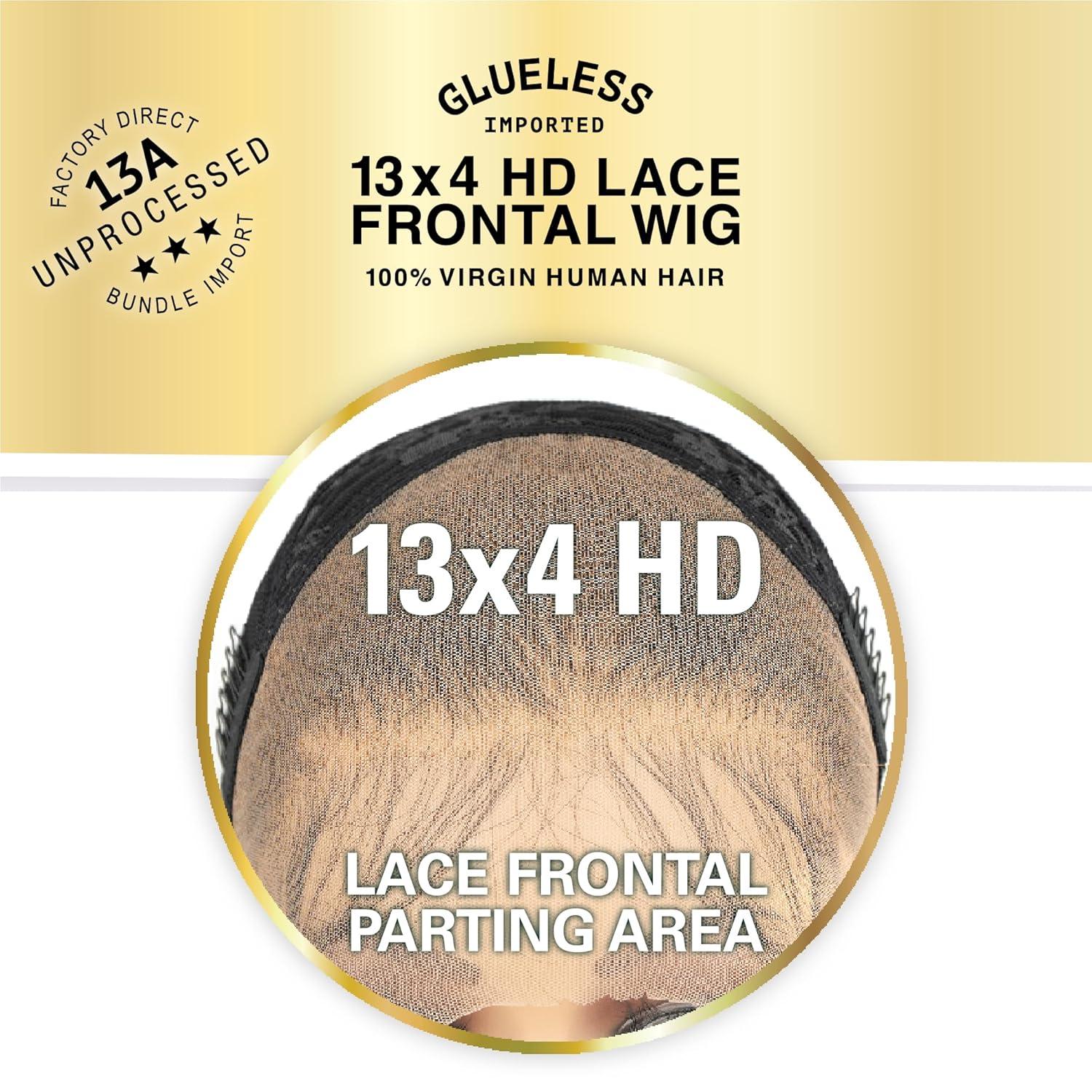 imageSensationnel 13A 13X4 Lace Frontalwigs Straight Bob 12 Inch Human Hair 13A Unprocessed Glueless Straight Preplucked Hairline NATURALNATURAL
