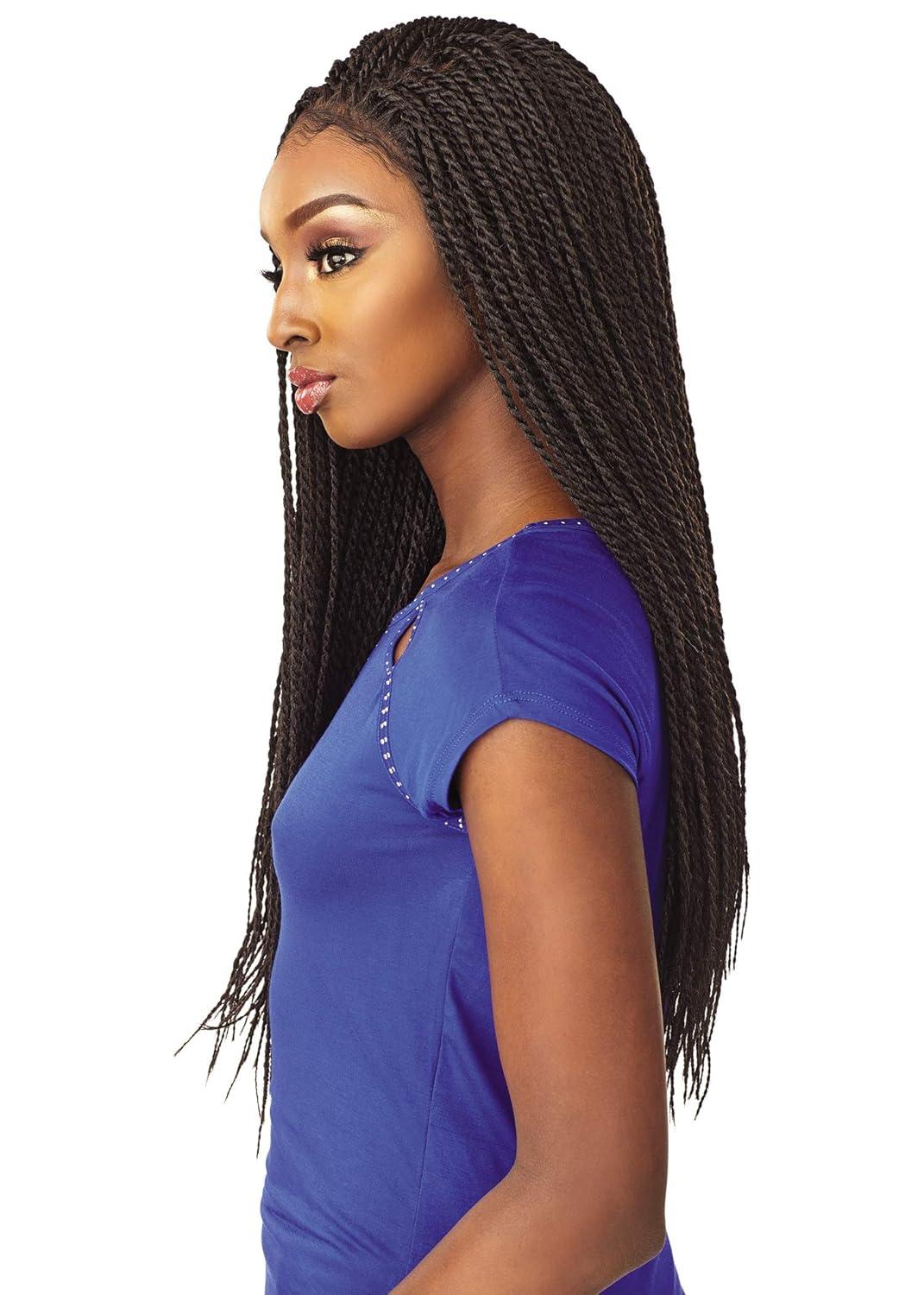 imageSensationnel Cloud9 4X4 Braided Wig Senegal Twist Hand Tied Swiss Lace Braided Wig With Large Parting Area 1 JETBLACK2 DARKBROWN