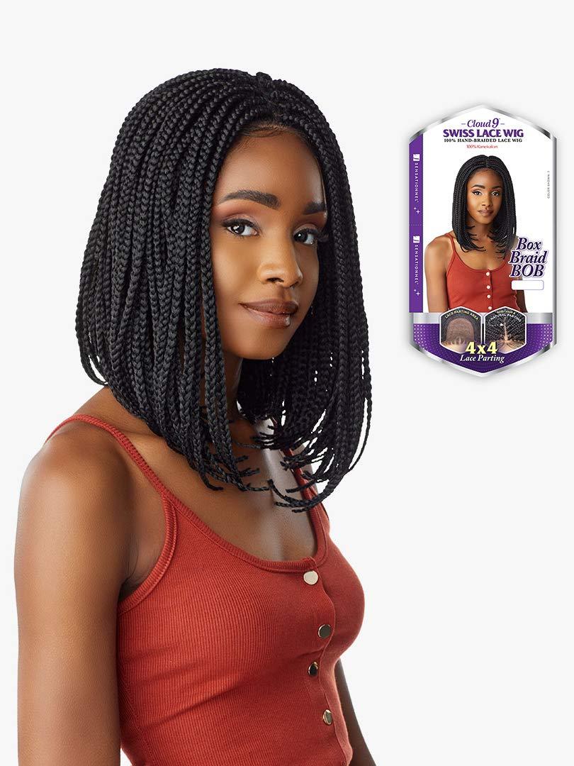 imageSensationnel Cloud9 4x4 Braided Wig Box Braid BOB Hand Tied Swiss Lace with Large Parting Area 1 JETBLACK1B OFFBLACK