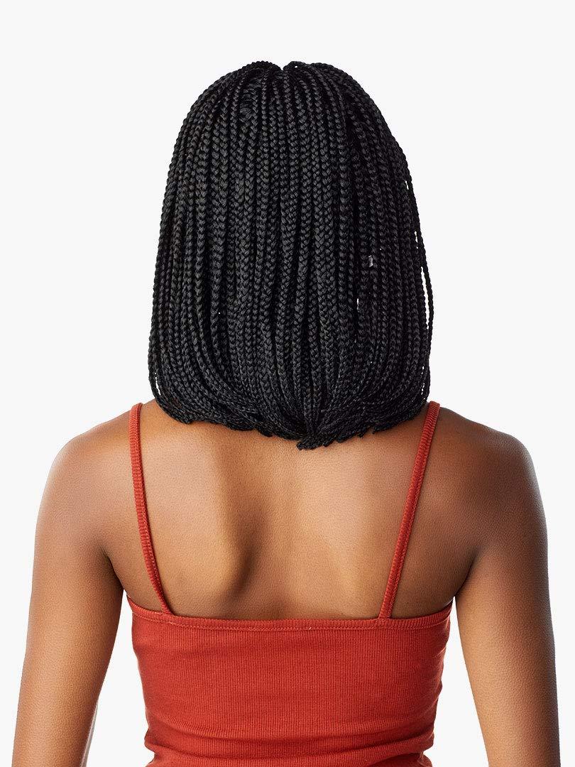 imageSensationnel Cloud9 4x4 Braided Wig Box Braid BOB Hand Tied Swiss Lace with Large Parting Area 1 JETBLACKDark Brown 2