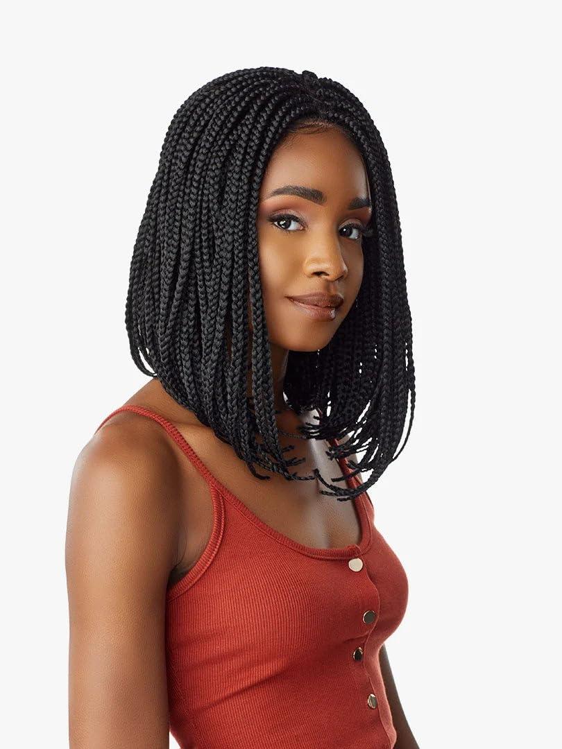 imageSensationnel Cloud9 4x4 Braided Wig Box Braid BOB Hand Tied Swiss Lace with Large Parting Area 1 JETBLACKSM1BBG