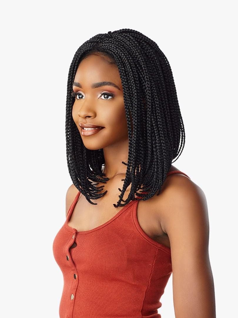 imageSensationnel Cloud9 4x4 Braided Wig Box Braid BOB Hand Tied Swiss Lace with Large Parting Area 1 JETBLACKSM1BBG