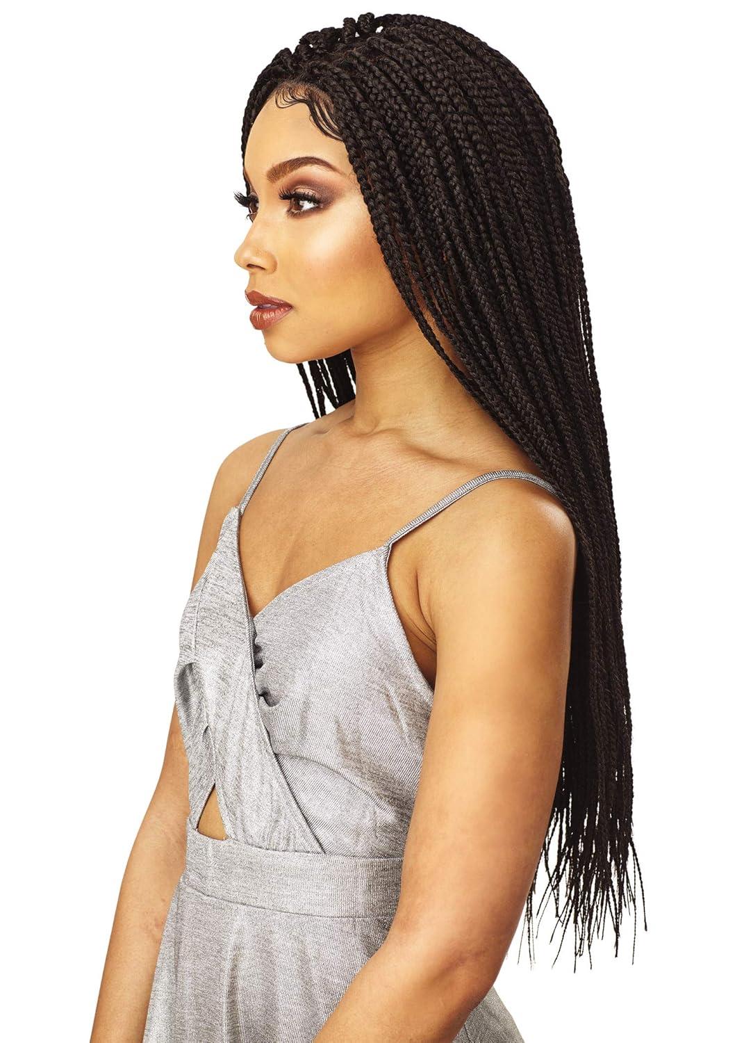 imageSensationnel Cloud9 4x4 Braided Wig Box Braid Small Hand Tied Swiss Multi Parting Lace 1 JETBLACK613 BLONDE
