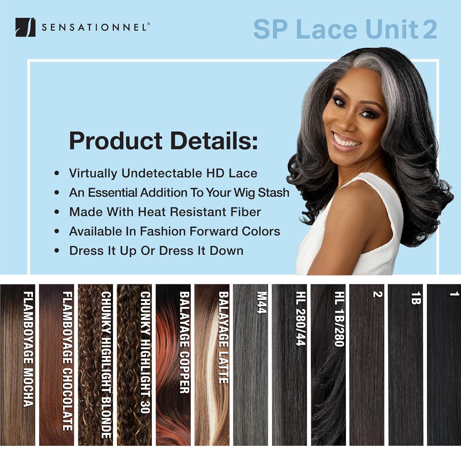 imageSensationnel Dashly Lace Saltandpepper Wig Sp Unit 2 Hand Tied Laceparting Ear to Ear Synthetic 1 JETBLACK1 JETBLACK