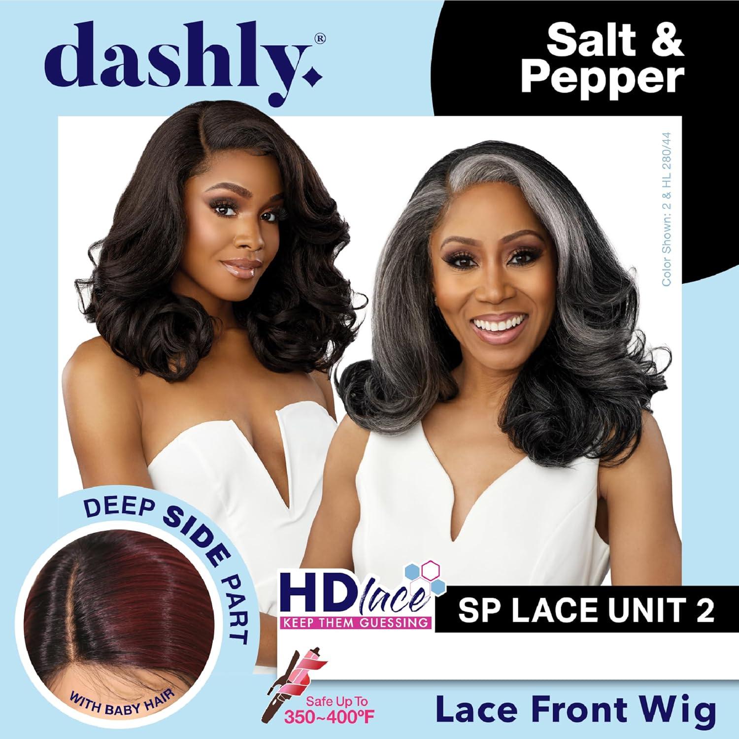 imageSensationnel Dashly Lace Saltandpepper Wig Sp Unit 2 Hand Tied Laceparting Ear to Ear Synthetic 1 JETBLACKBALAYAGELATTE