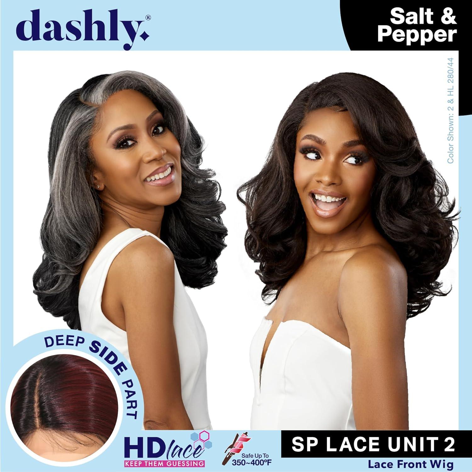 imageSensationnel Dashly Lace Saltandpepper Wig Sp Unit 2 Hand Tied Laceparting Ear to Ear Synthetic 1 JETBLACKCH30