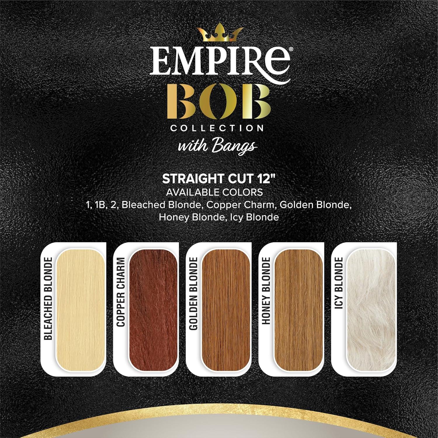 imageSensationnel Empire Bob Humanhair Wig Straight Cut Face Framing Mesh Cap for Comfort With Bangs 10 inch 1 JETBLACK1 JETBLACK