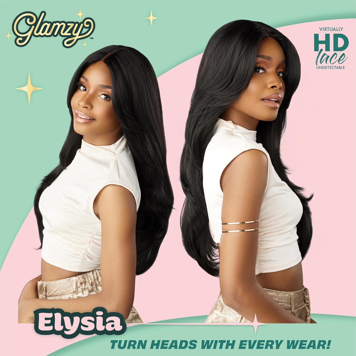 imageSensationnel Glamzy Lace Part Wigs Elysia Glueless Hand Tied Wider V Parting Synthetic Hair 1 JETBLACKBALAYAGECHOCOLATE
