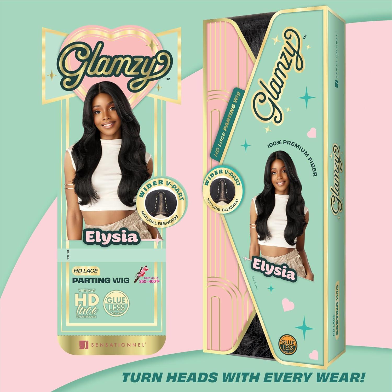 imageSensationnel Glamzy Lace Part Wigs Elysia Glueless Hand Tied Wider V Parting Synthetic Hair 1 JETBLACKBALAYAGEPLATINUM