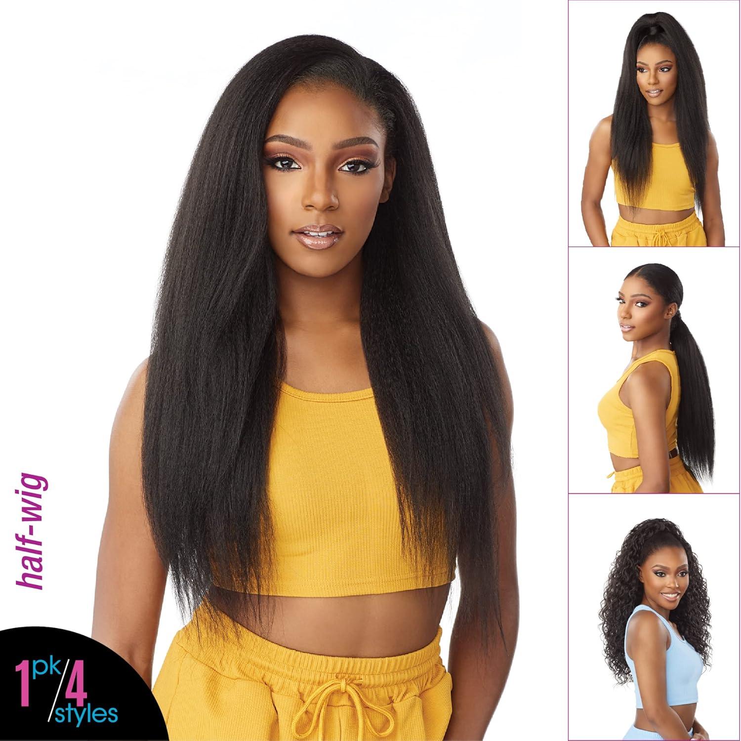 imageSensationnel Instant Updown Halfwig Pony Iud 17 4 Style in 1 Half Wig And Pony Drawstring 1 JETBLACK1 JETBLACK