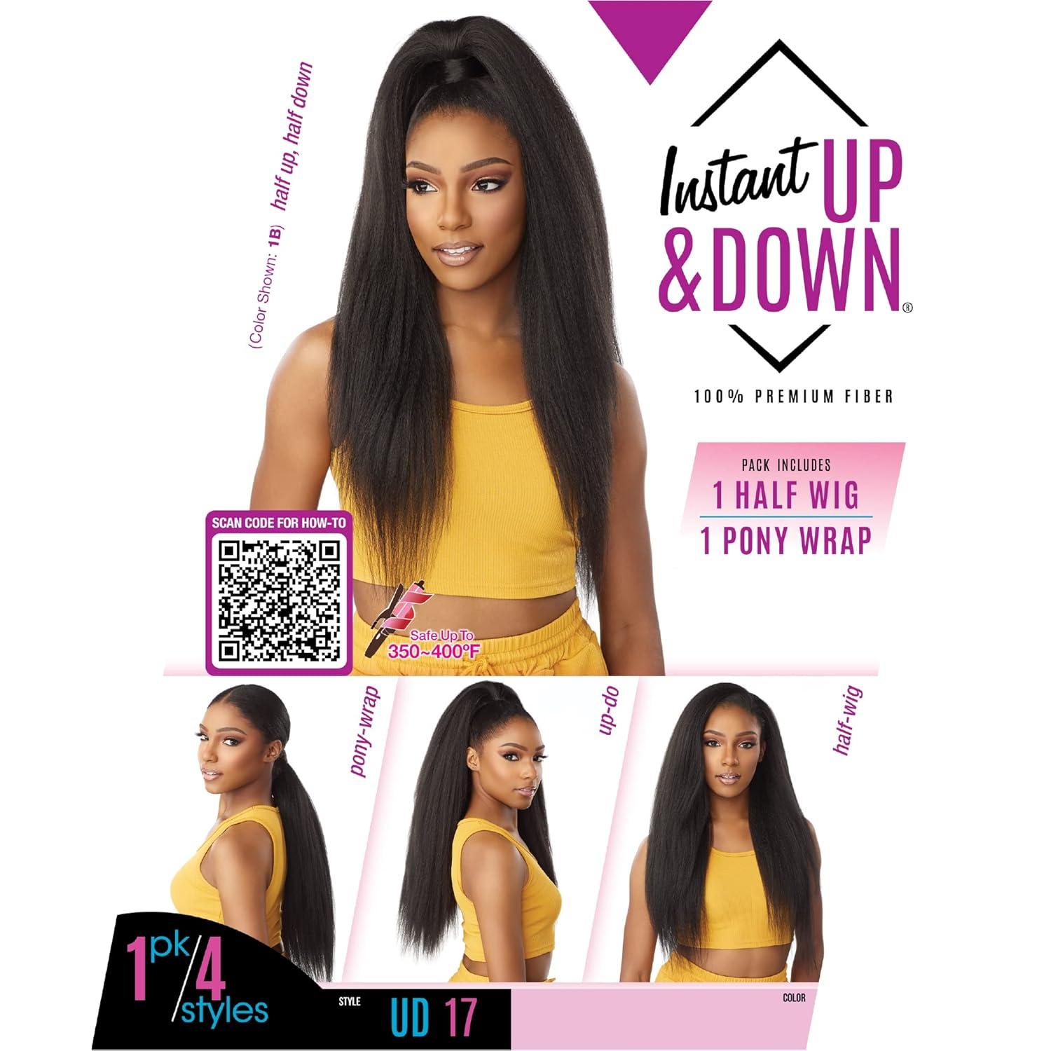 imageSensationnel Instant Updown Halfwig Pony Iud 17 4 Style in 1 Half Wig And Pony Drawstring 1 JETBLACKT227