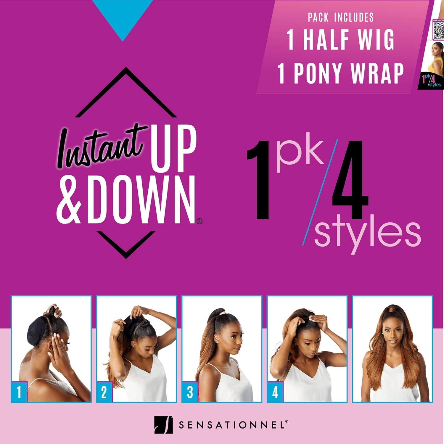 imageSensationnel Instant Updown Halfwig Pony Iud 17 4 Style in 1 Half Wig And Pony Drawstring 1 JETBLACKT230