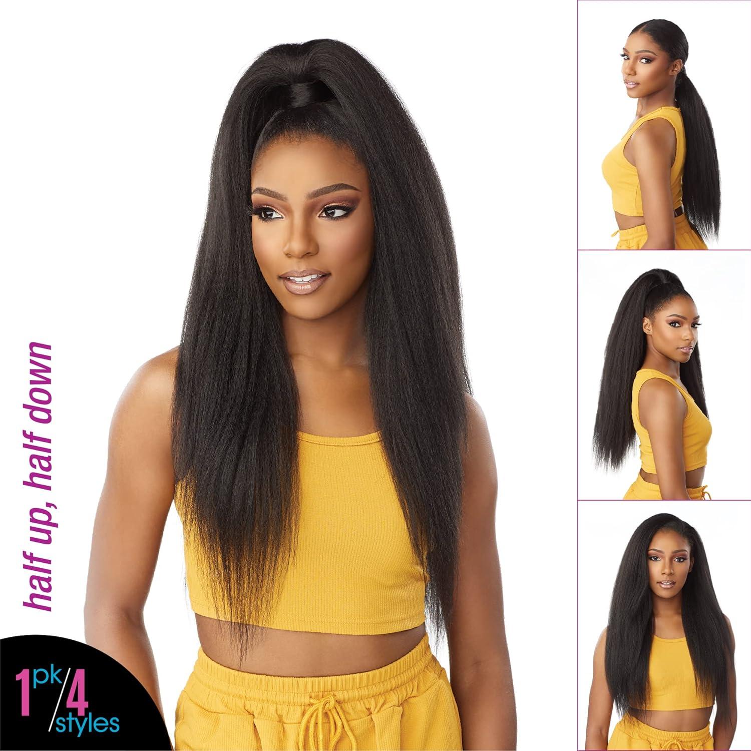 imageSensationnel Instant Updown Halfwig Pony Iud 17 4 Style in 1 Half Wig And Pony Drawstring 1 JETBLACKT2BG