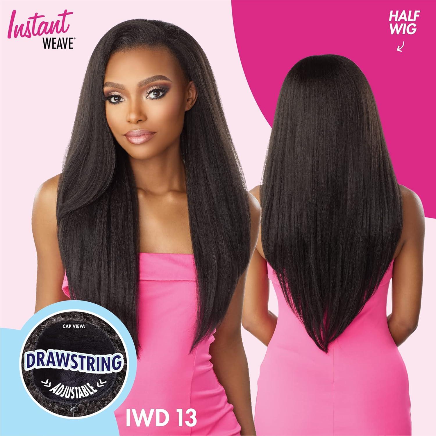 imageSensationnel Instant Weave Half Wig 13 Synthetic Blendwig Adjustable Drawstring for Seamless Hair Blending T2BGT2BG
