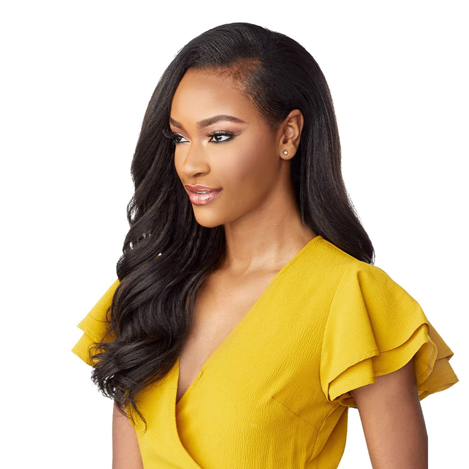 imageSensationnel Instant Weave Half Wig 4 Synthetic Blendwig Adjustable Drawstring for Seamless Hair Blending 1 JETBLACKT227