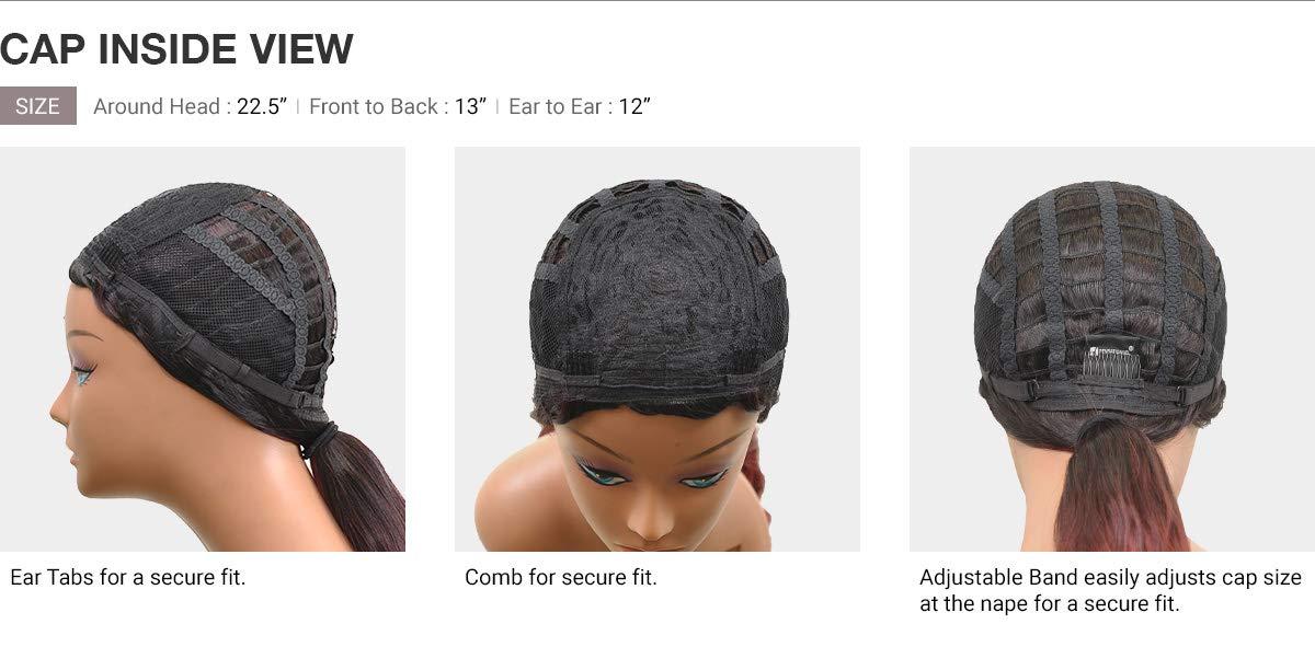 imageSensationnel Instant Weave Half Wig 8 Synthetic Blendwig Adjustable Drawstring for Seamless Hair Blending 1B OFFBLACK4 MEDBROWN