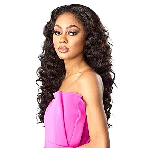 imageSensationnel Instant Weave Half Wig 8 Synthetic Blendwig Adjustable Drawstring for Seamless Hair Blending 1B OFFBLACKT1B4