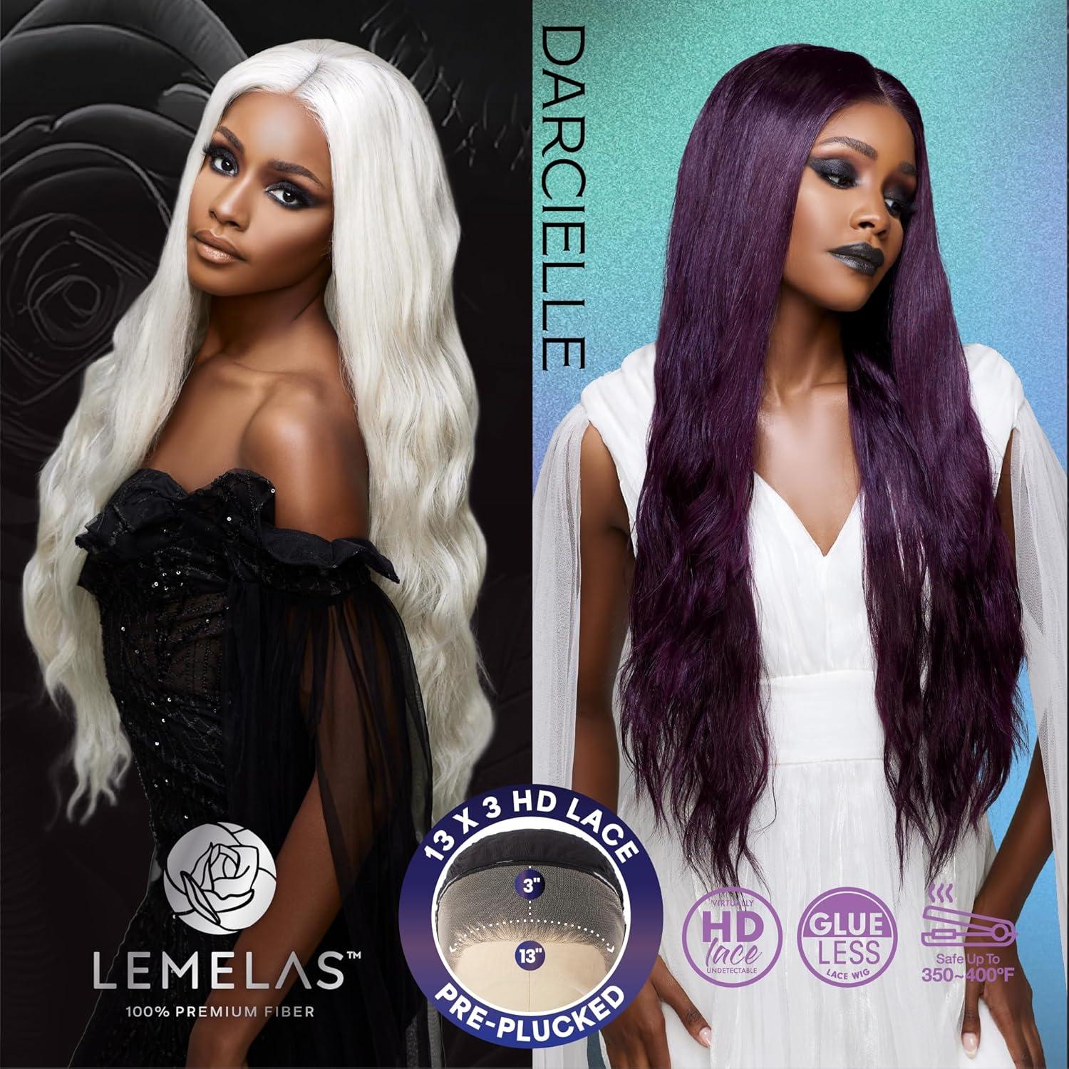 imageSensationnel Lemelas 13x3 Lace Wig Darcielle Lacefrontal Glueless Synthetic with Natural Density Preplucked Hairline ASTRALBLACKASTRALBLACK