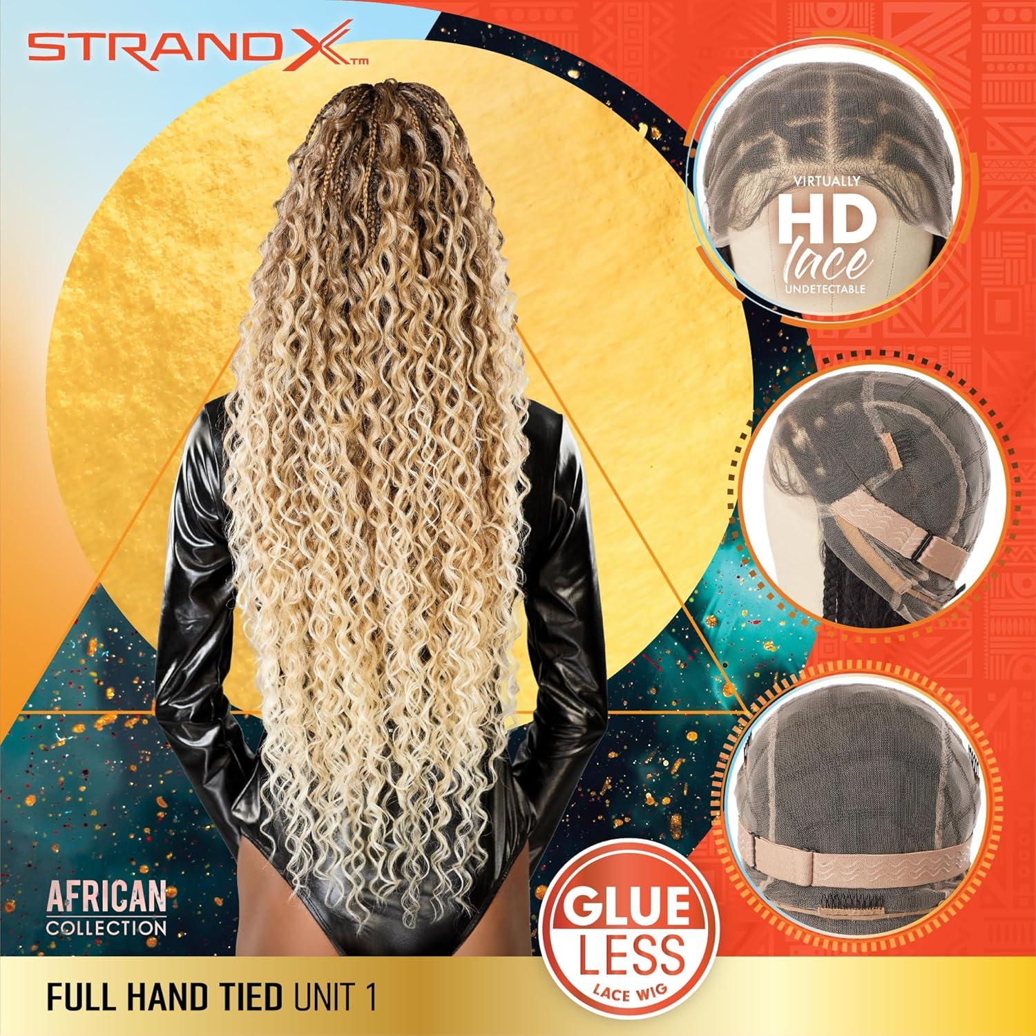 imageSensationnel Strand X Full Braided Lacewig Unit 1 Boho Braid Style Hand Tied Kanekalon HD Glueless Wig 1 JETBLACK1B OFFBLACK