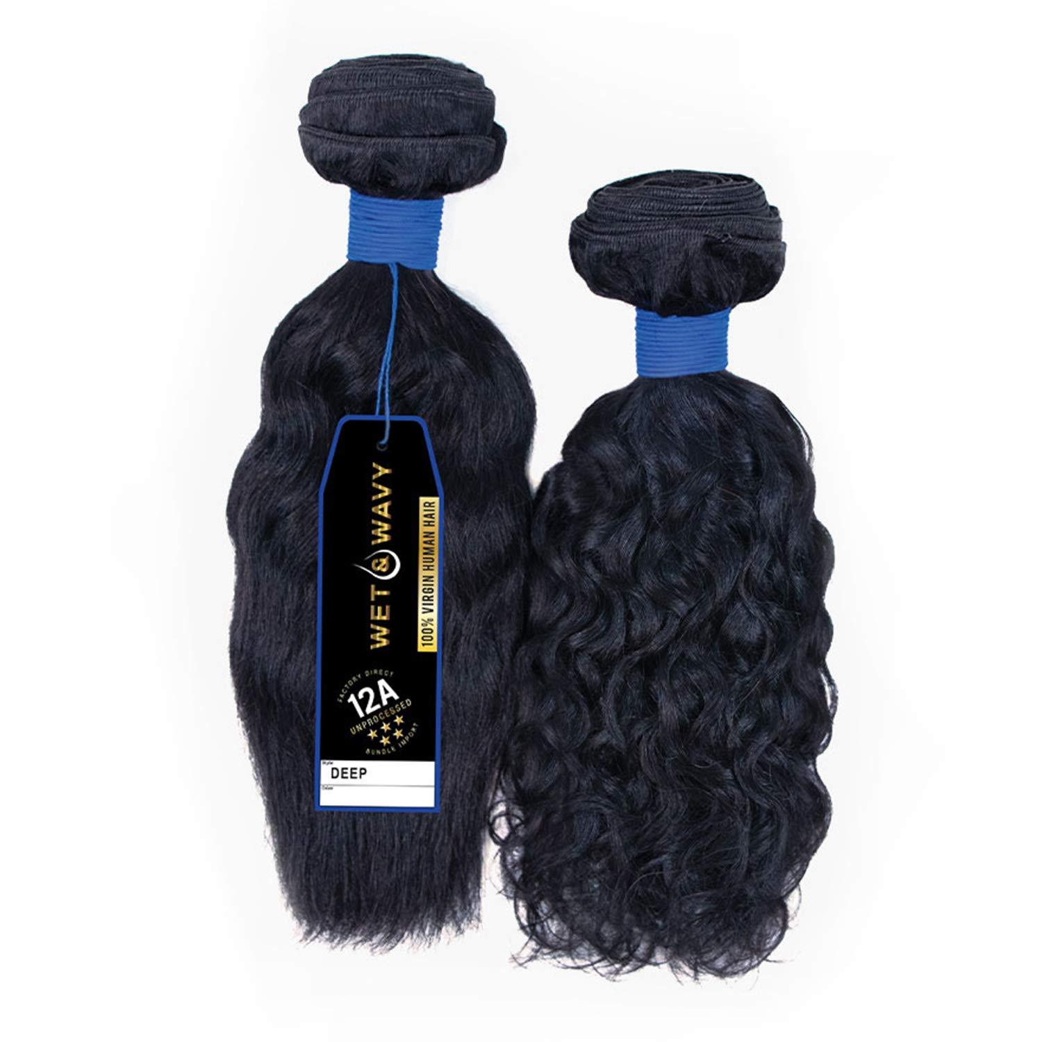 imageSensationnel bare and natural hair wet and wavy deep unprocessed virgin humanhair bundles 10 inch NATURALNATURAL