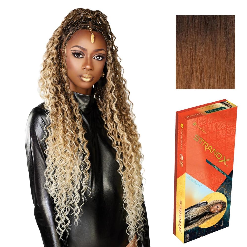 imageSensationnel Strand X Full Braided Lacewig Unit 1 Boho Braid Style Hand Tied Kanekalon HD Glueless Wig 1 JETBLACKSM230