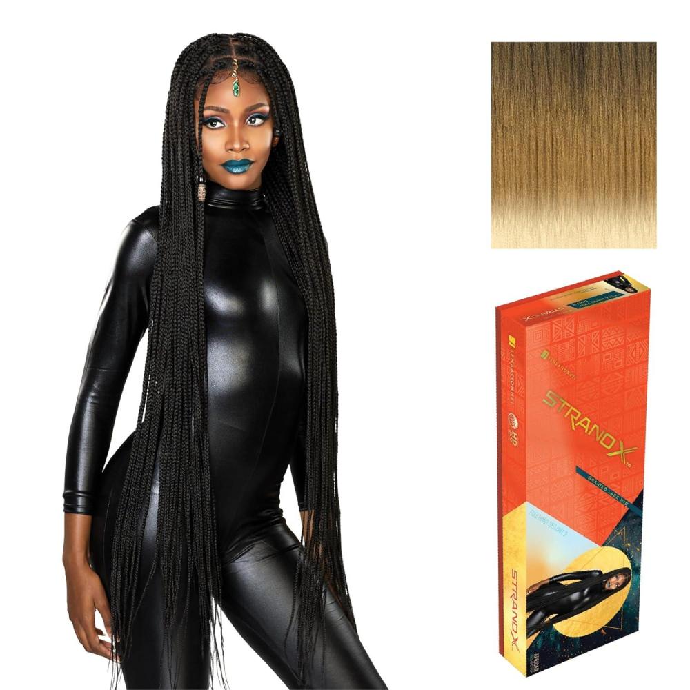 imageSensationnel Strand X Full Braided Lacewig Unit 2 Box Braid Style Hand Tied Kanekalon HD Glueless Wig 1 JETBLACKSM427613