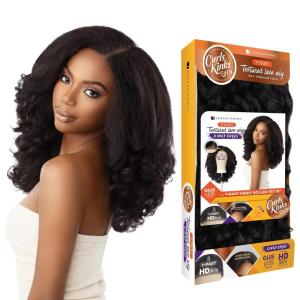 Sensationnel Curls Kinksandco Kinkyedges Wig – Kinky Roller Set 16 Inch Y Part Lace Natural Kinkytexture Edged Hairline for Natural 3C to 4C Hair Textures (BALAYAGEGOLD)(BALAYAGECOPPER)