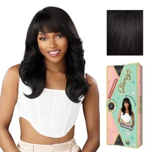 Sensationnel Glamzy Lace Crown Wig – Zandy Glueless Hand Tied CrownArea Synthetic Hair (1 JETBLACK)(1B OFFBLACK)