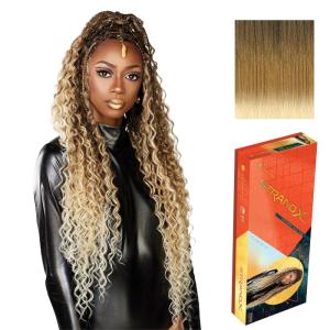Sensationnel Strand X Full Braided Lacewig – Unit 1 Boho Braid Style Hand Tied Kanekalon HD Glueless Wig (1 JETBLACK)(SM4/27/613)