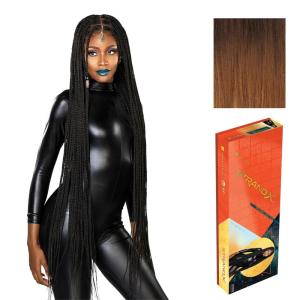 Sensationnel Strand X Full Braided Lacewig – Unit 2 Box Braid Style Hand Tied Kanekalon HD Glueless Wig (1 JETBLACK)(SM2/30)
