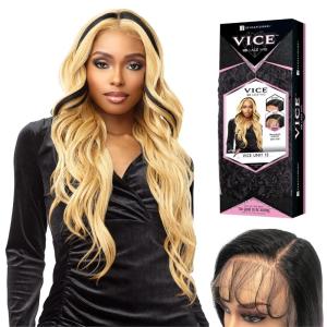 Sensationnel Vice Lace Front Wigs – Unit 12 5 Inch Deep Part Synthetic Preplucked Hairline (HB1/PINK)(HBCOPPER/1)