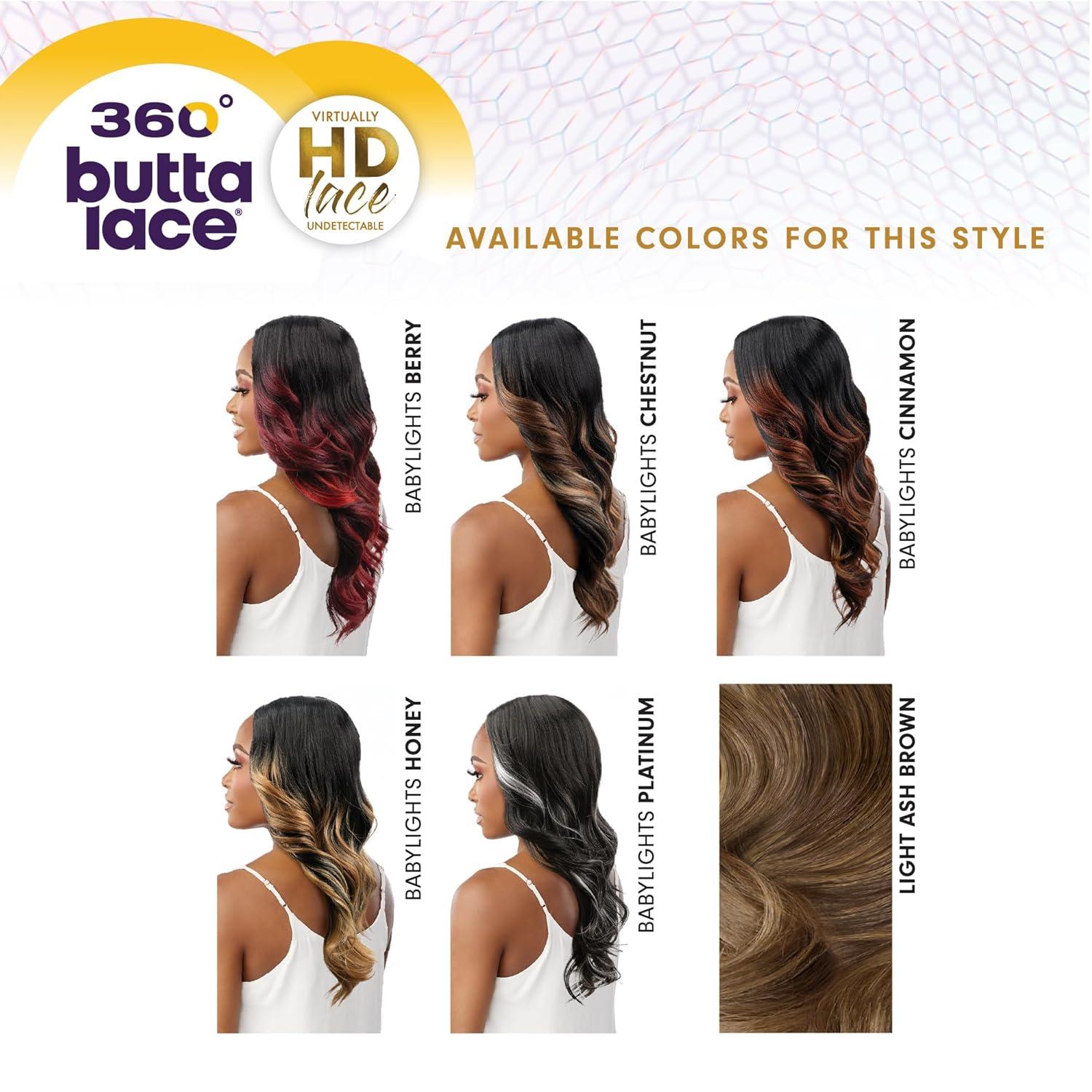 imageSensationnel Butta 360 Lace Wigs Unit 7 Wider Parting 360 Degree Lace Glueless Synthetic Preplucked Hairline BABYLIGHTSBERRYLIGHTASHBROWN